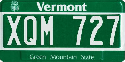 VT license plate XQM727
