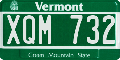 VT license plate XQM732
