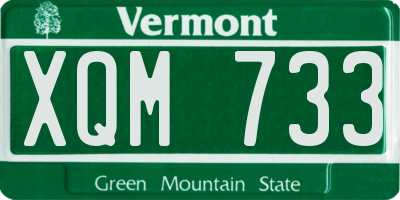 VT license plate XQM733