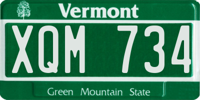VT license plate XQM734