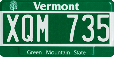 VT license plate XQM735