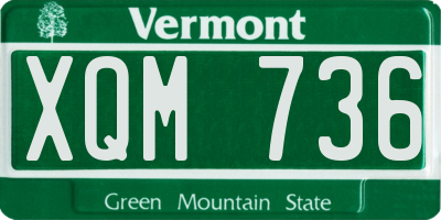 VT license plate XQM736