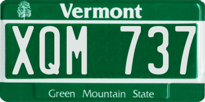 VT license plate XQM737