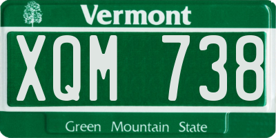 VT license plate XQM738
