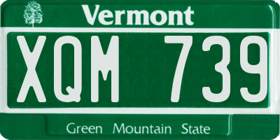 VT license plate XQM739