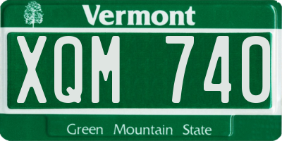 VT license plate XQM740