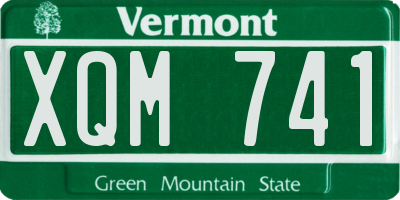 VT license plate XQM741