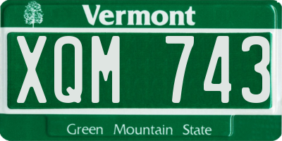 VT license plate XQM743