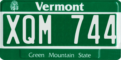 VT license plate XQM744