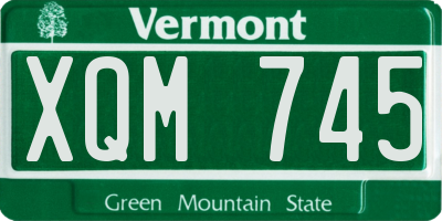 VT license plate XQM745