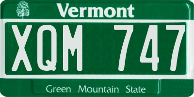 VT license plate XQM747
