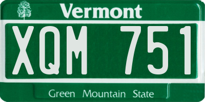 VT license plate XQM751