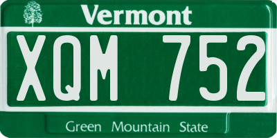 VT license plate XQM752