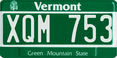 VT license plate XQM753