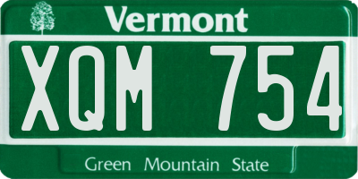 VT license plate XQM754