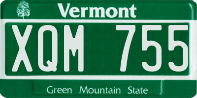 VT license plate XQM755