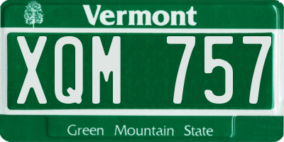 VT license plate XQM757