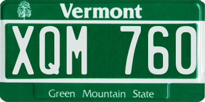 VT license plate XQM760
