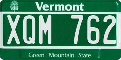VT license plate XQM762
