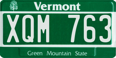 VT license plate XQM763