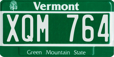 VT license plate XQM764