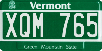 VT license plate XQM765
