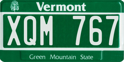 VT license plate XQM767