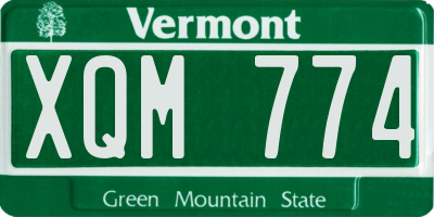 VT license plate XQM774