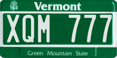 VT license plate XQM777