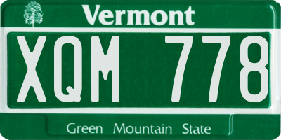 VT license plate XQM778