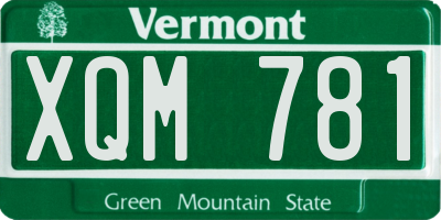 VT license plate XQM781