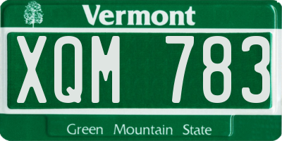 VT license plate XQM783
