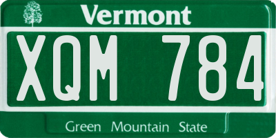 VT license plate XQM784