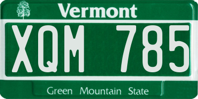 VT license plate XQM785
