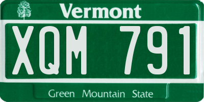VT license plate XQM791