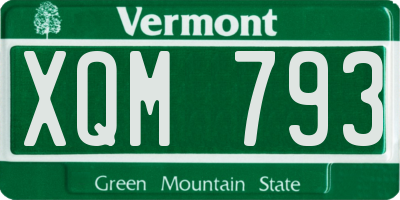 VT license plate XQM793