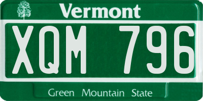 VT license plate XQM796