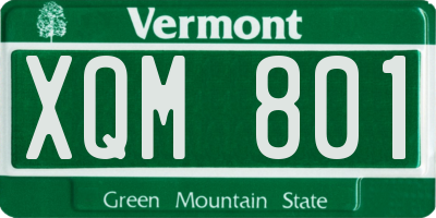 VT license plate XQM801