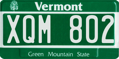 VT license plate XQM802