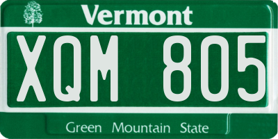 VT license plate XQM805