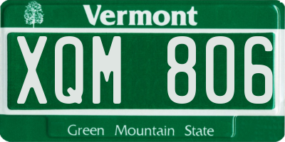 VT license plate XQM806