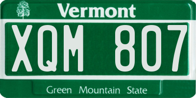 VT license plate XQM807