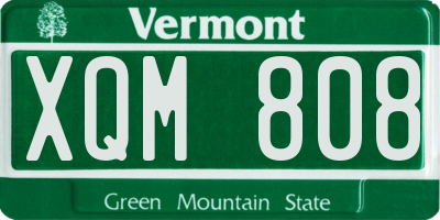 VT license plate XQM808