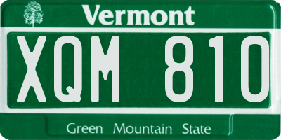 VT license plate XQM810