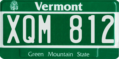 VT license plate XQM812