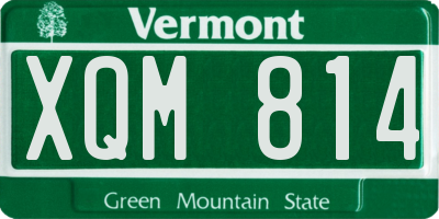 VT license plate XQM814