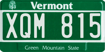 VT license plate XQM815