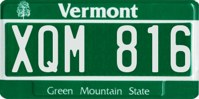 VT license plate XQM816