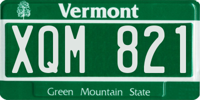 VT license plate XQM821