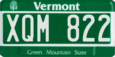 VT license plate XQM822